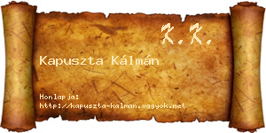 Kapuszta Kálmán névjegykártya